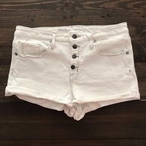Mossimo high waisted white stretch denim shorts 10